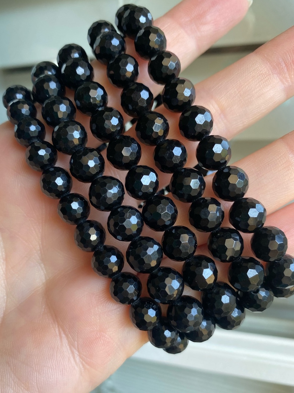 🖤8mm Faceted Black Obsidian Bracelets — Your Little Energy Shield 🖤